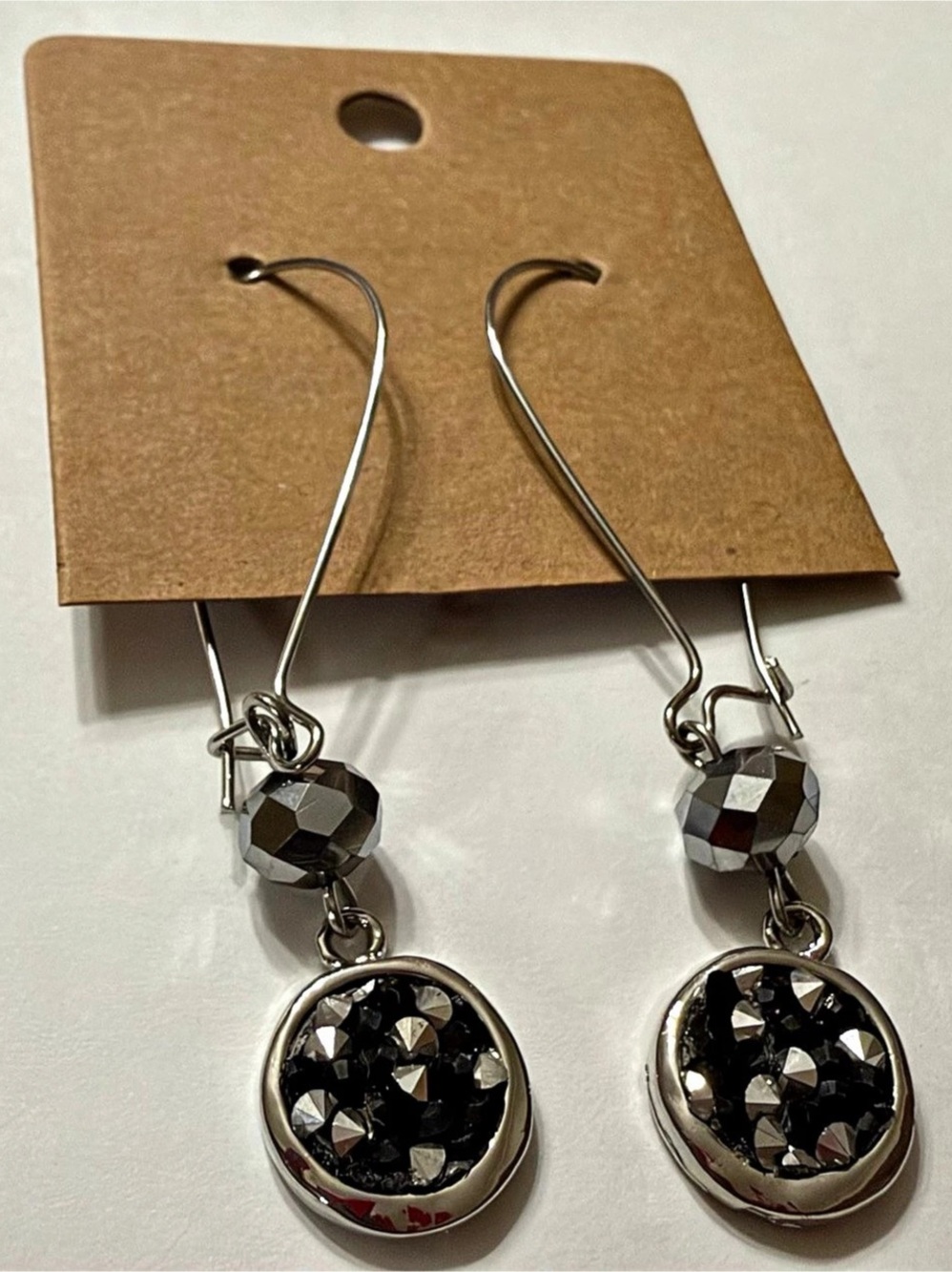 Black & Silver Drop Earrings NWT